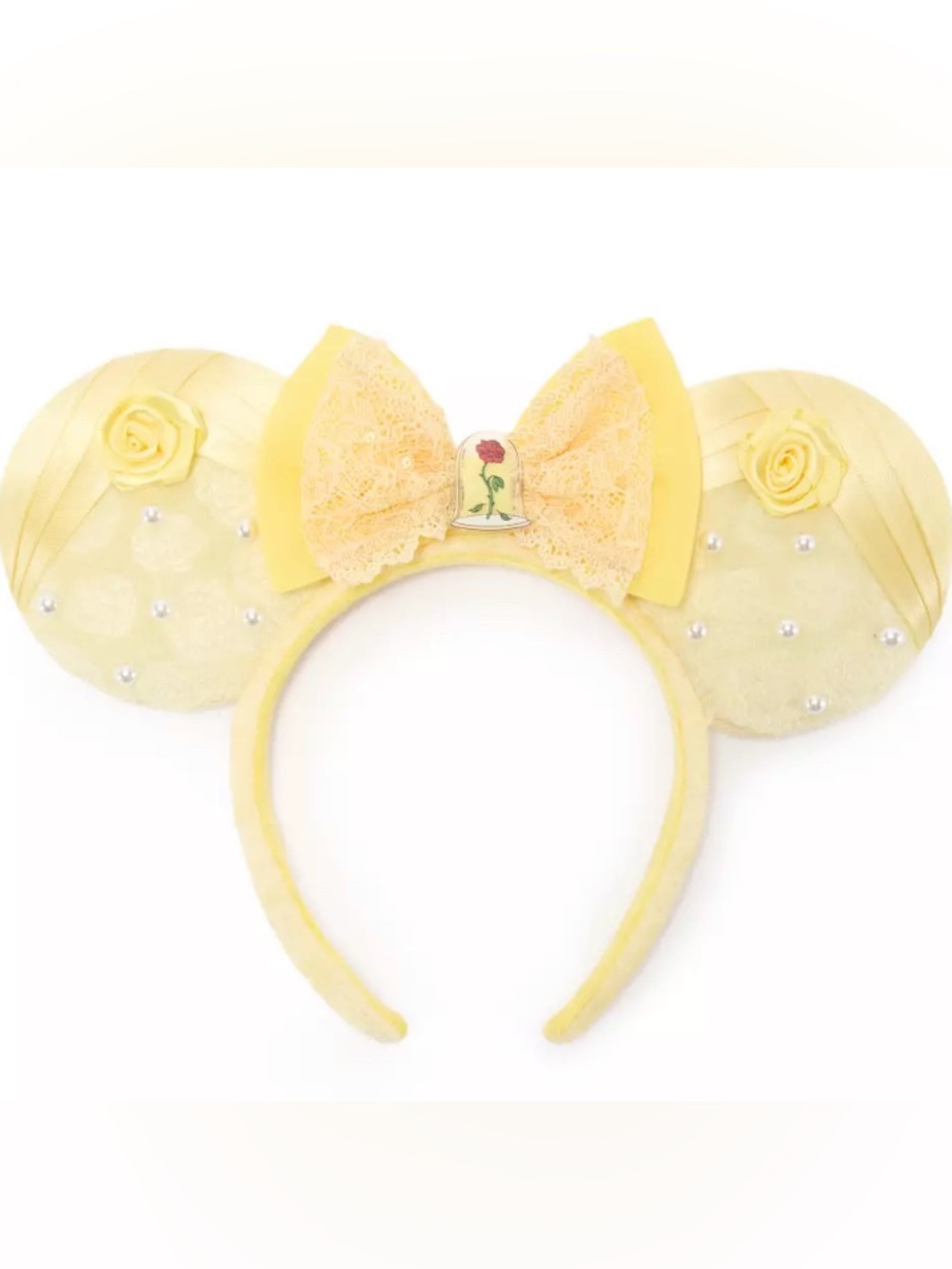 Disney Yellow Rose Lace Minnie Ear Headband